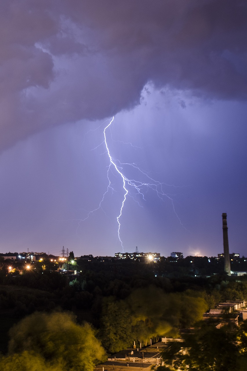 lightning thunderstorm night free photo