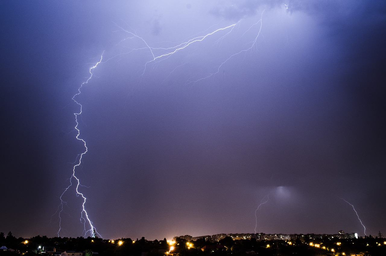 lightning thunderstorm discharge free photo