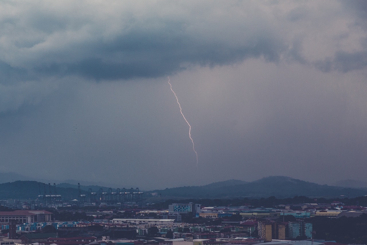 lightning storm clouds free photo