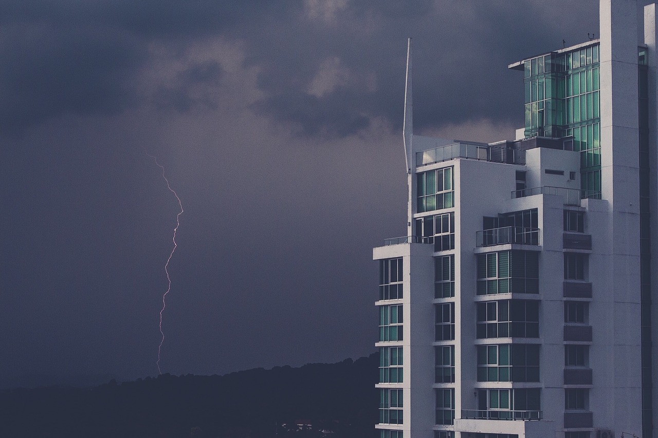 lightning storm clouds free photo