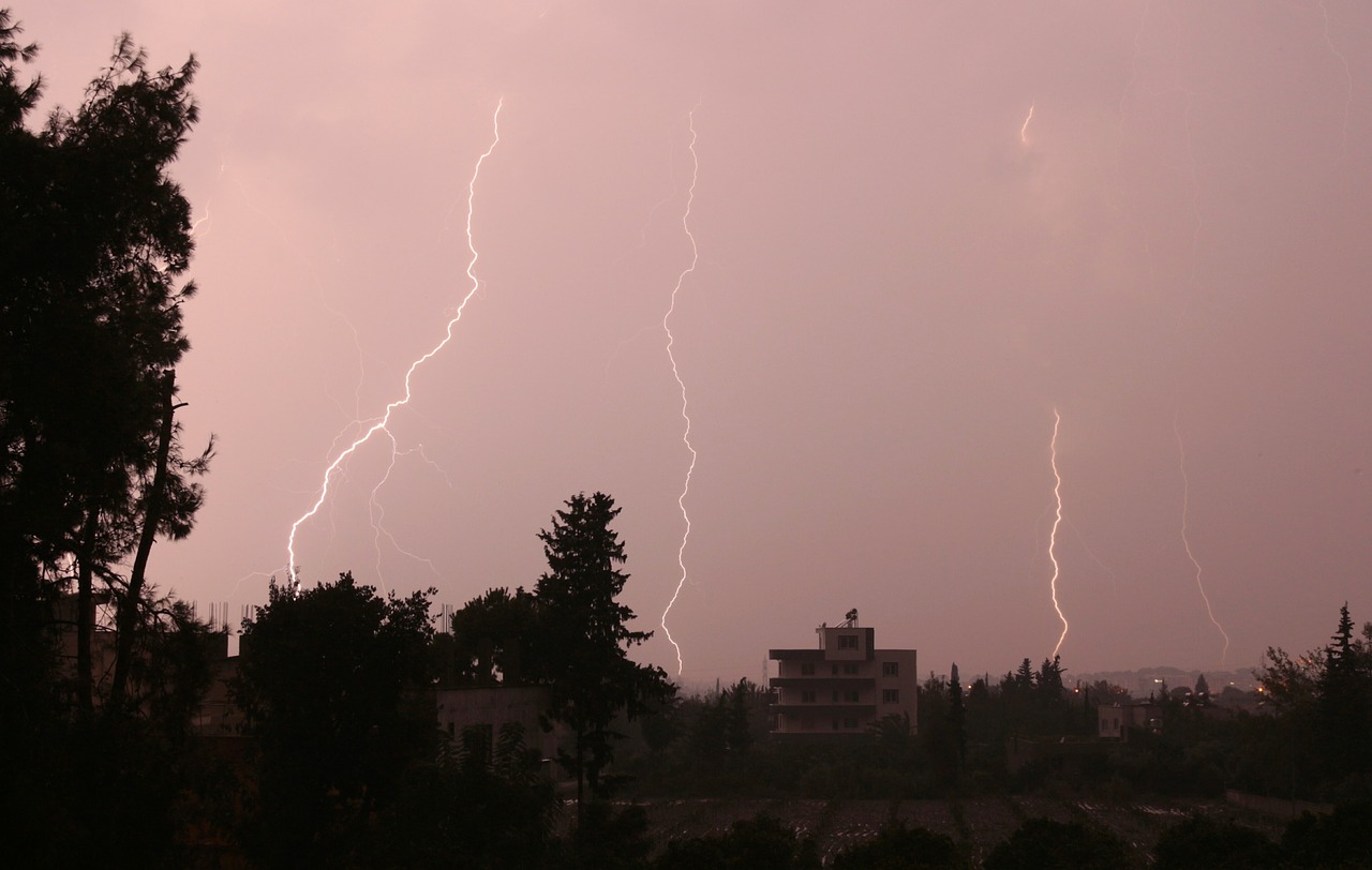 lightning night thunder free photo