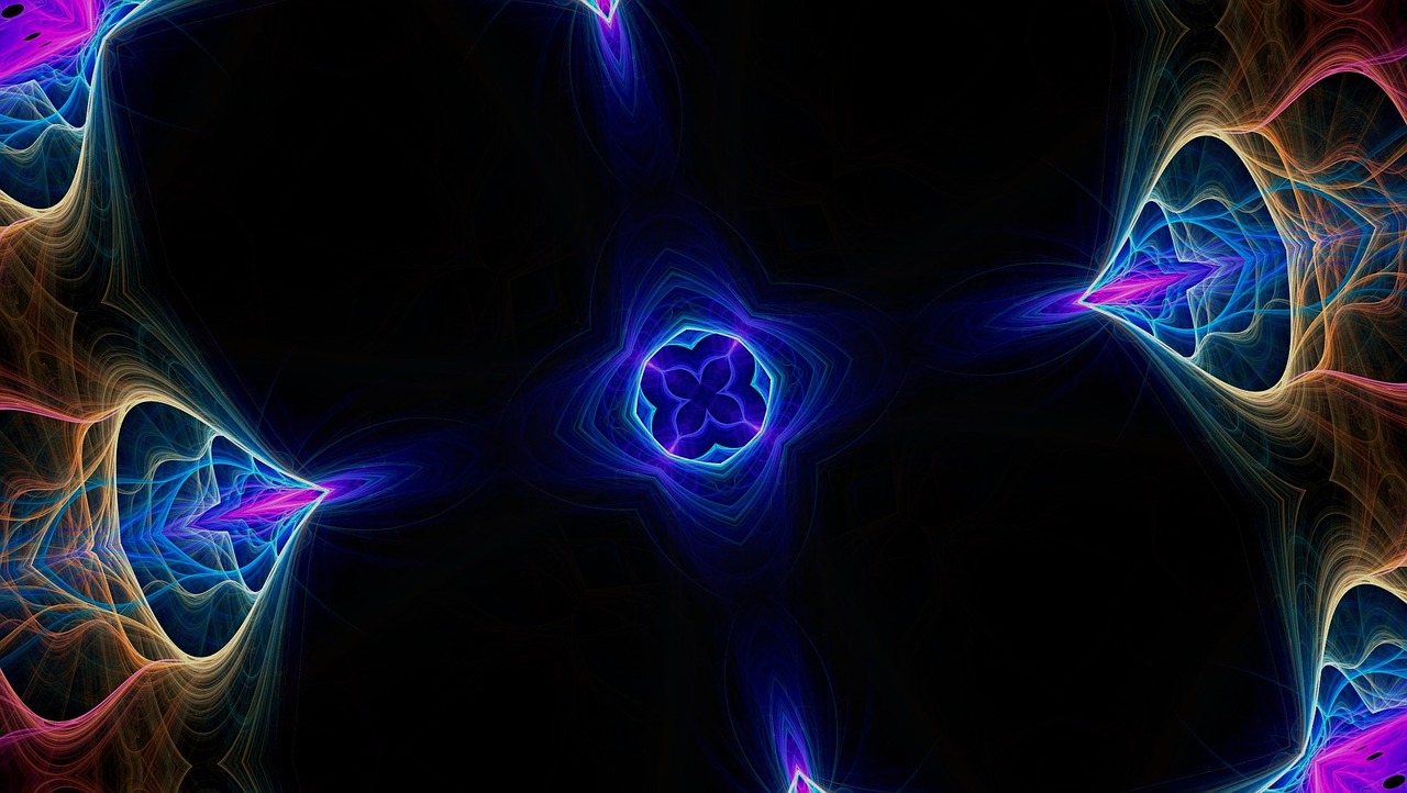 lightning kaleidoscope art pattern free photo