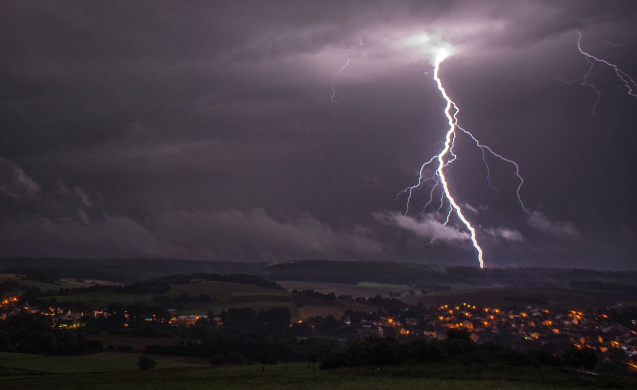 lightning thunder weather free photo