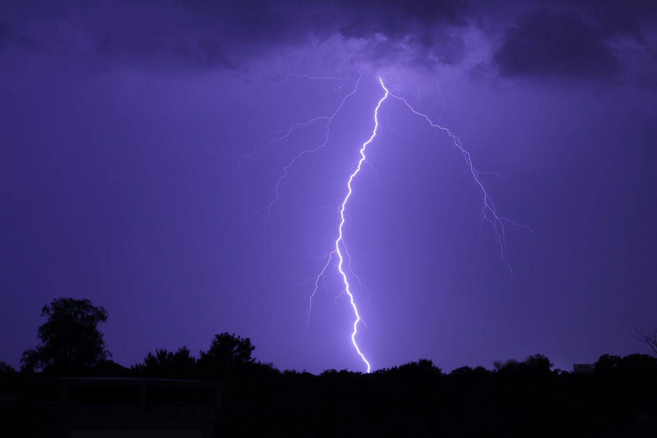 lightning  storm  weather free photo