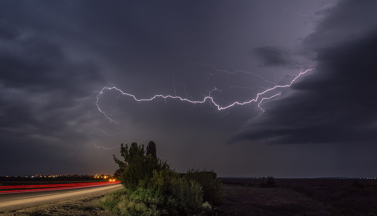 lightning flash thunderstorm free photo