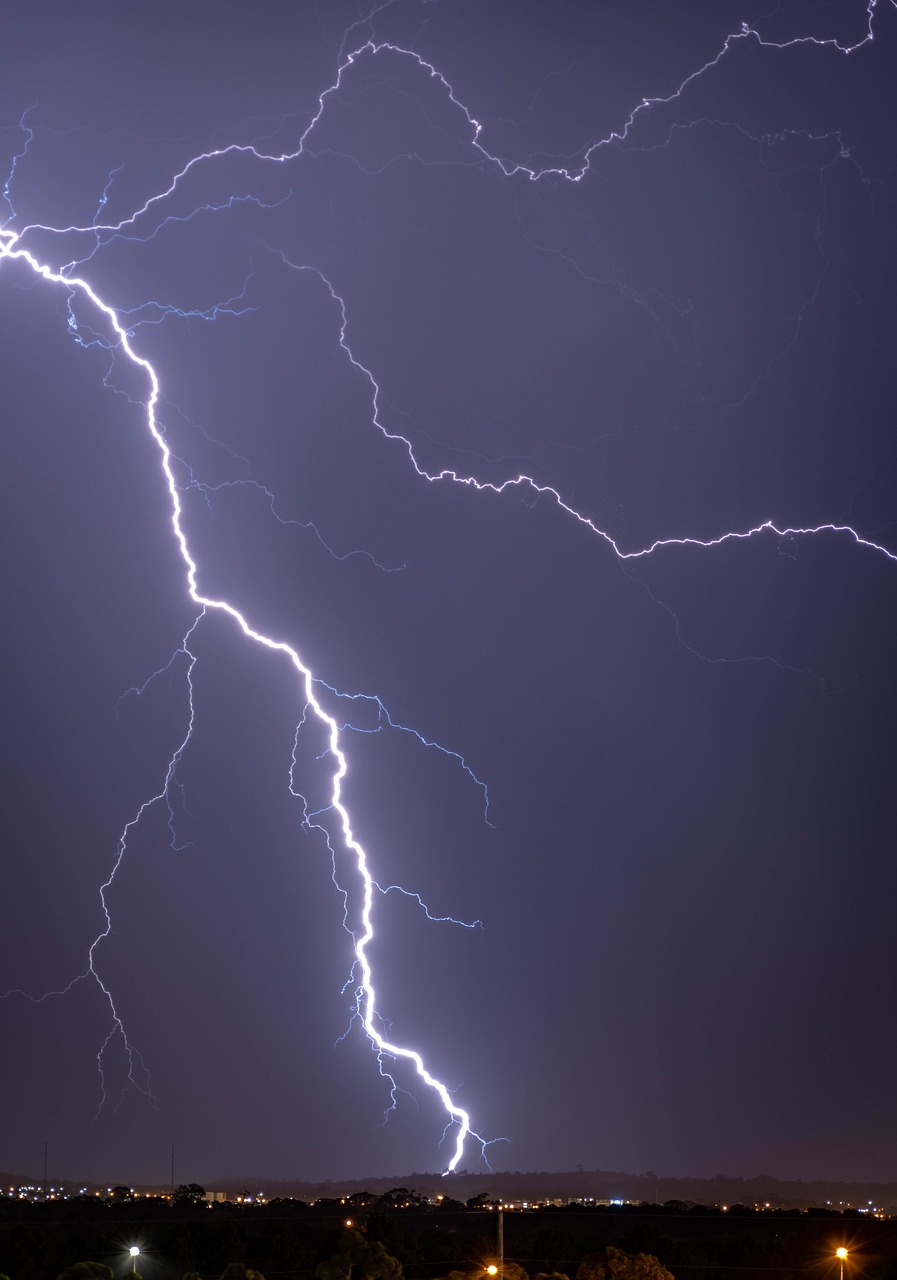 lightning  strike  storm free photo