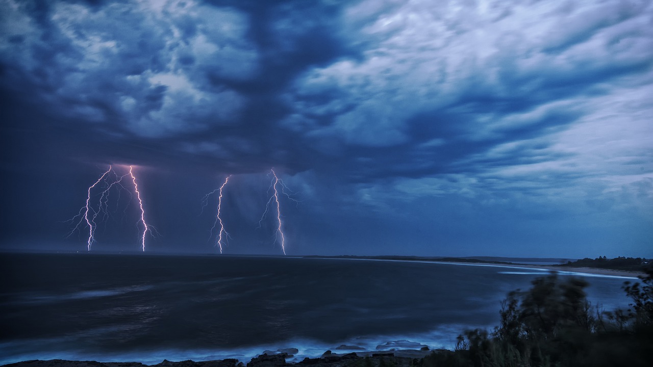 lightning  storm  thunderstorm free photo