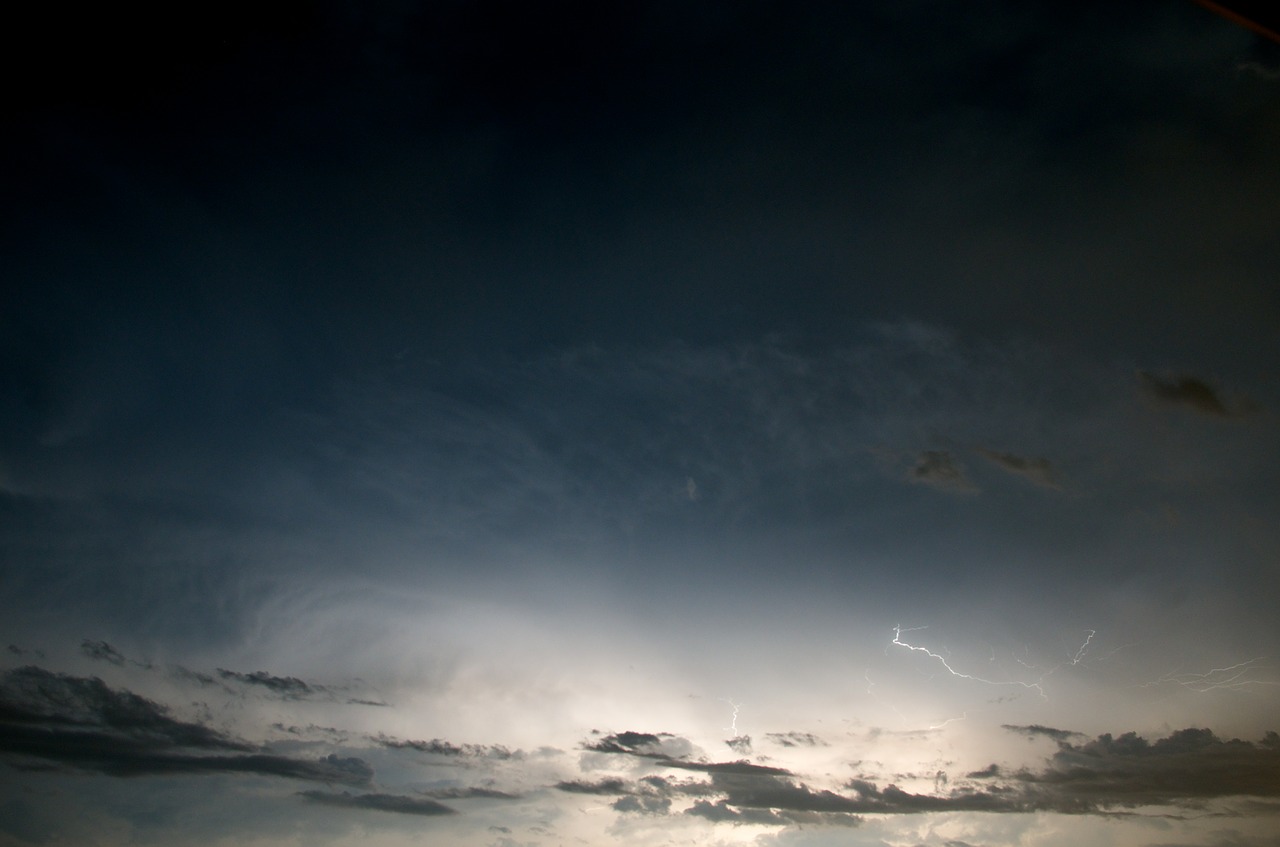 lightning clouds night free photo