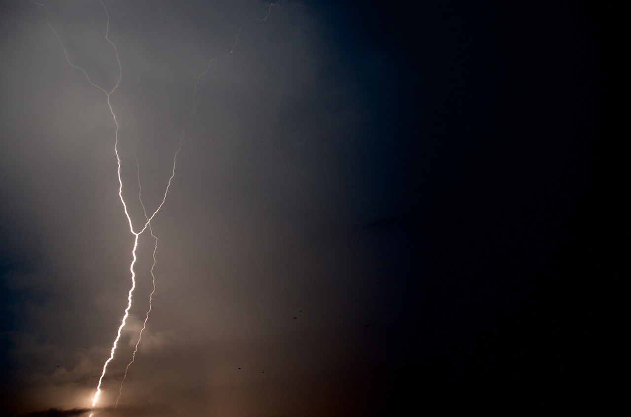 lightning clouds night free photo