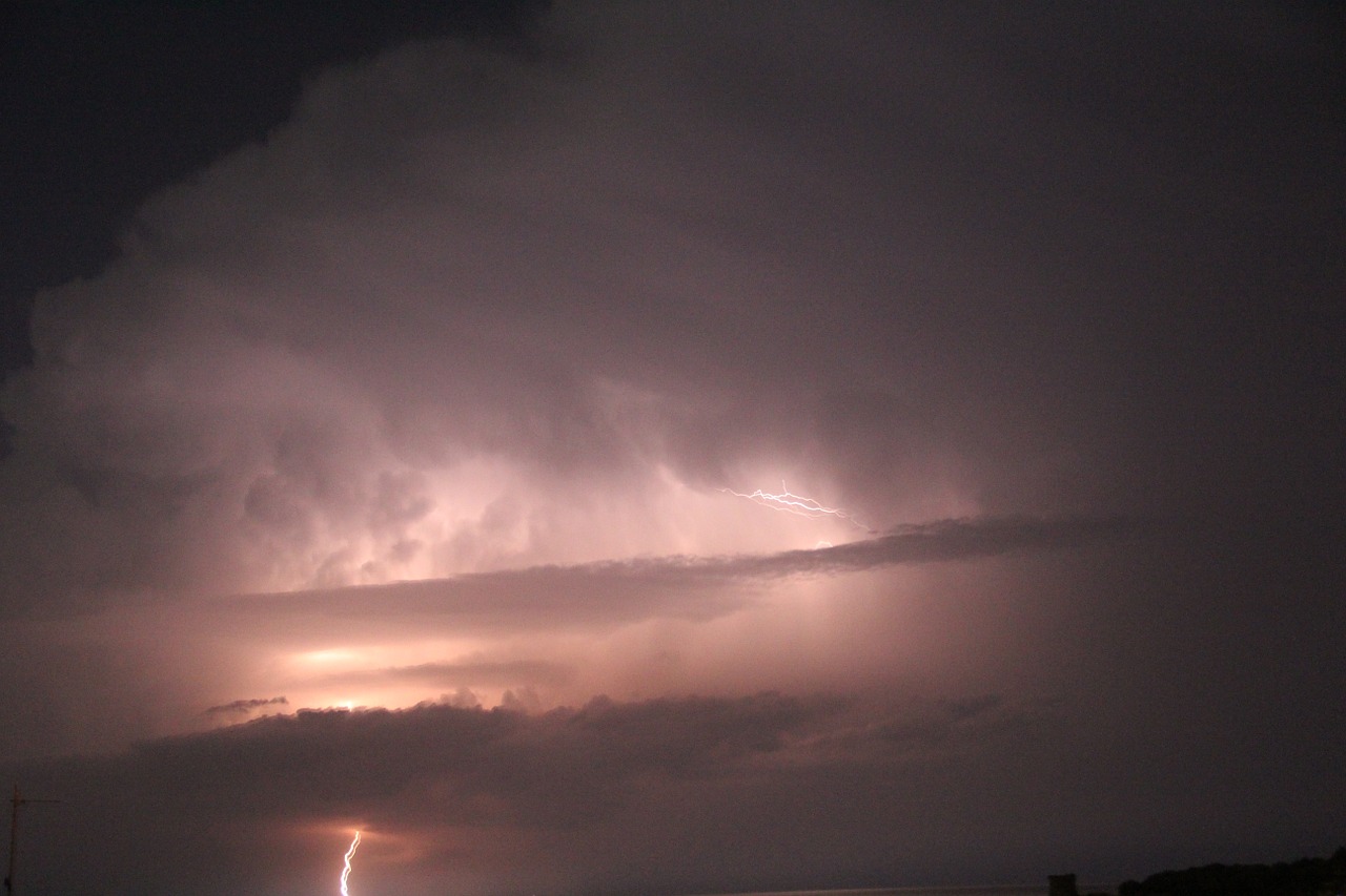 lightning storm sky free photo