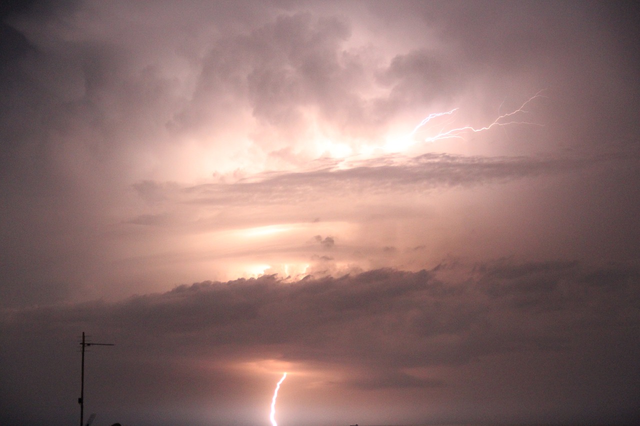 lightning storm sky free photo