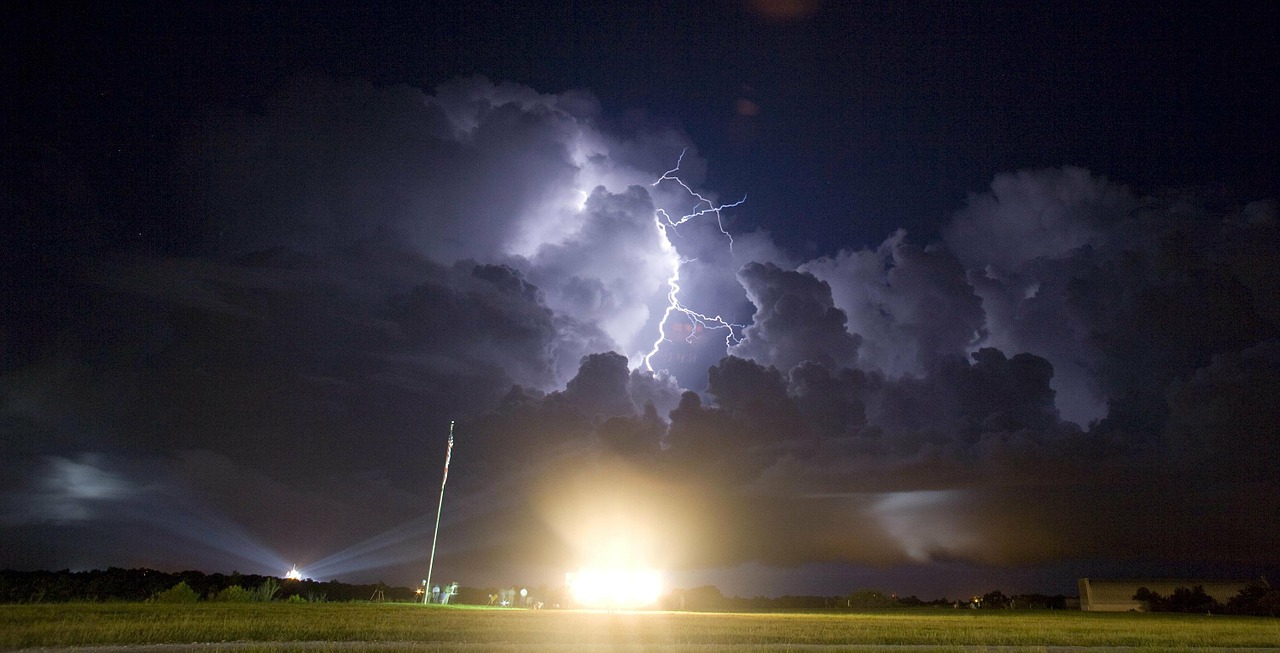 lightning weather rocket free photo