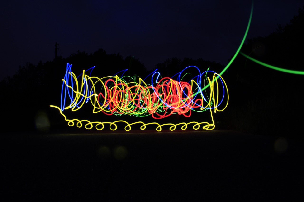 lightpainting shutter speed night free photo