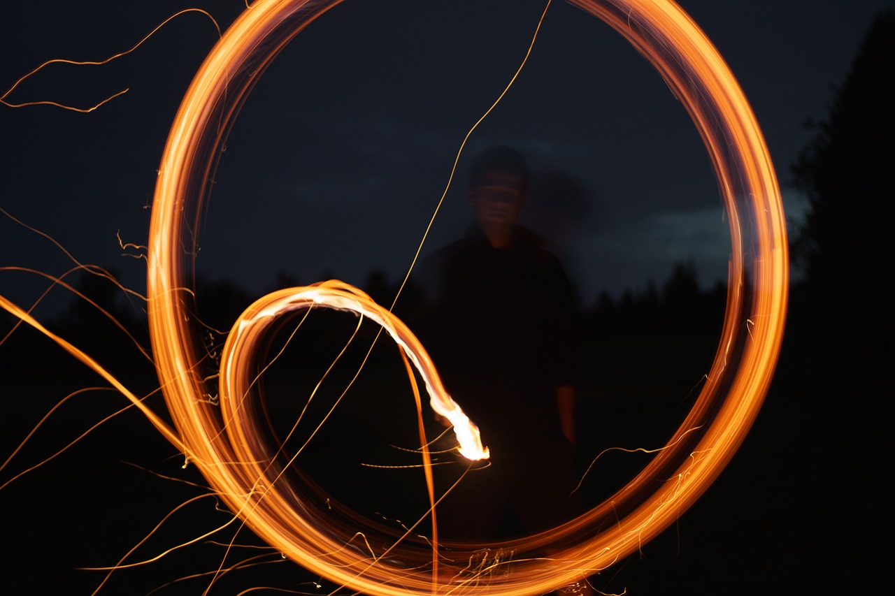 lightpainting night glowing free photo