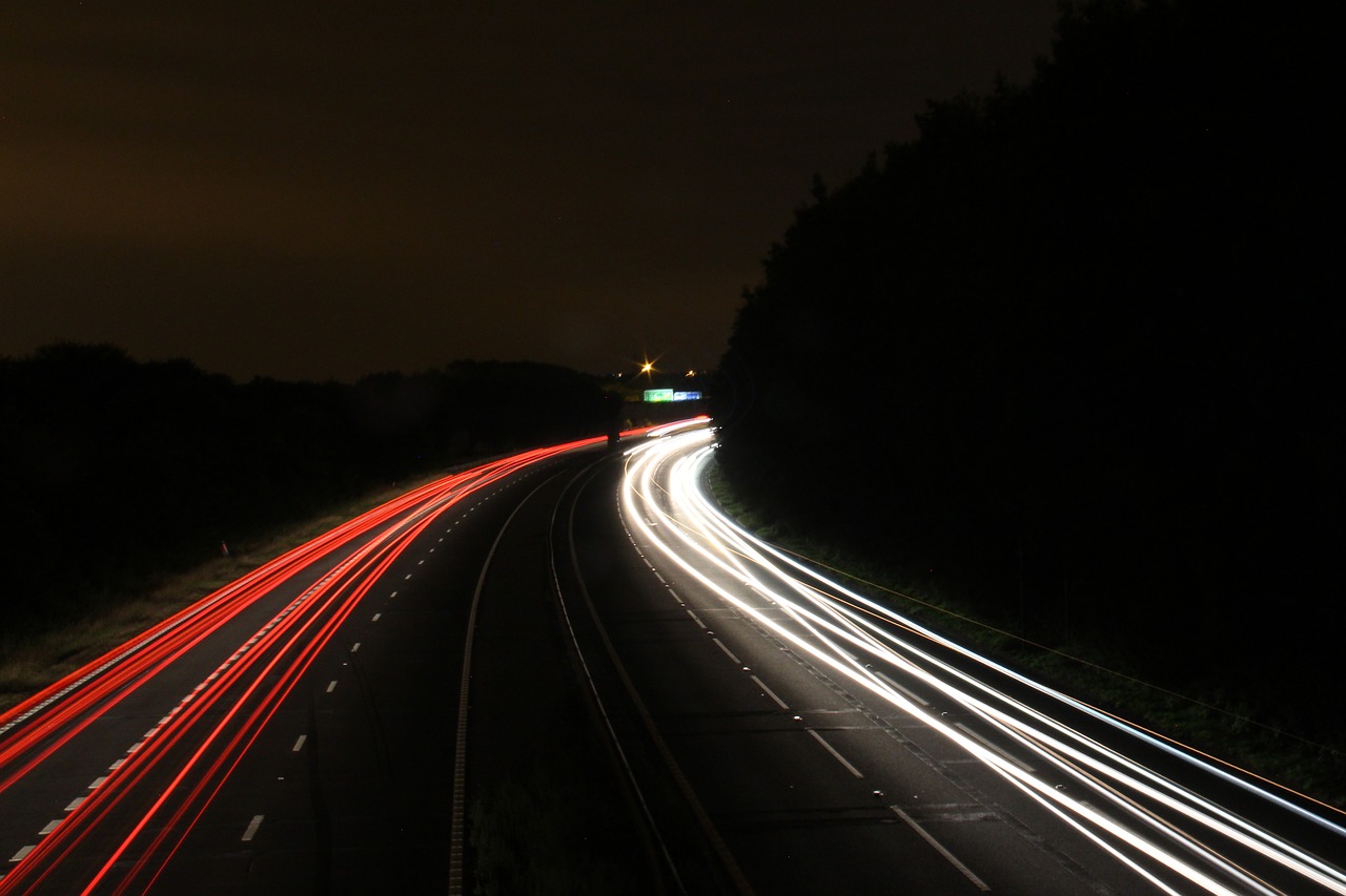 lights night motorway free photo