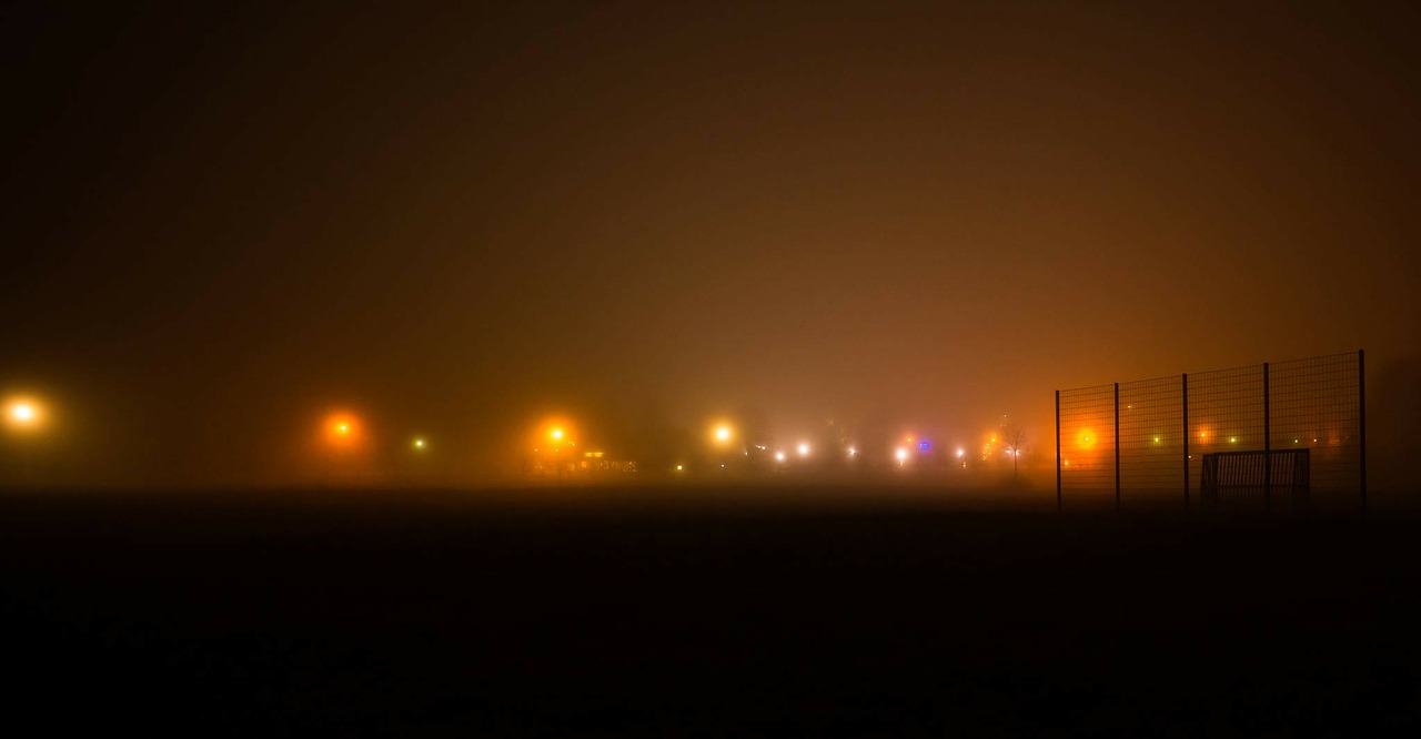 lights fog meadow free photo