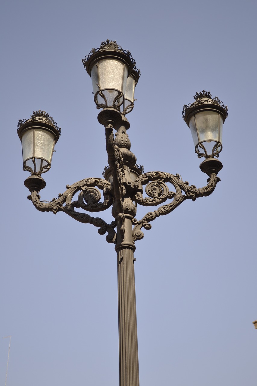 lights illuminate lamppost free photo
