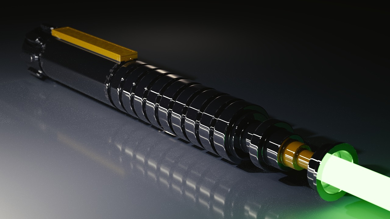 lightsaber laser sword green free photo