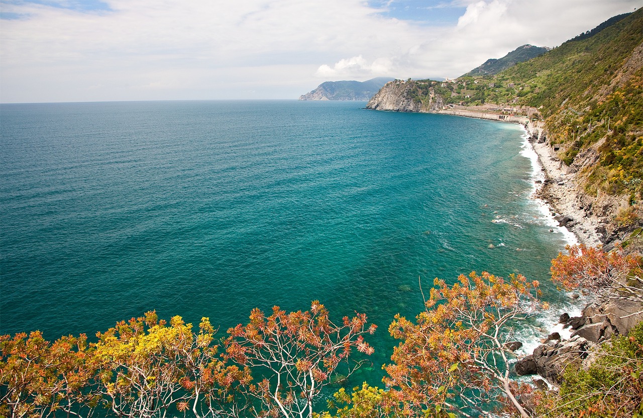 liguria coastline panorama free photo