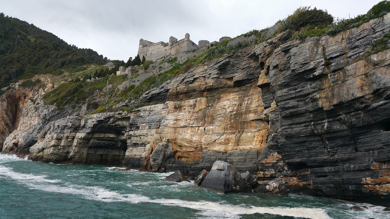 liguria sea cliffs free photo