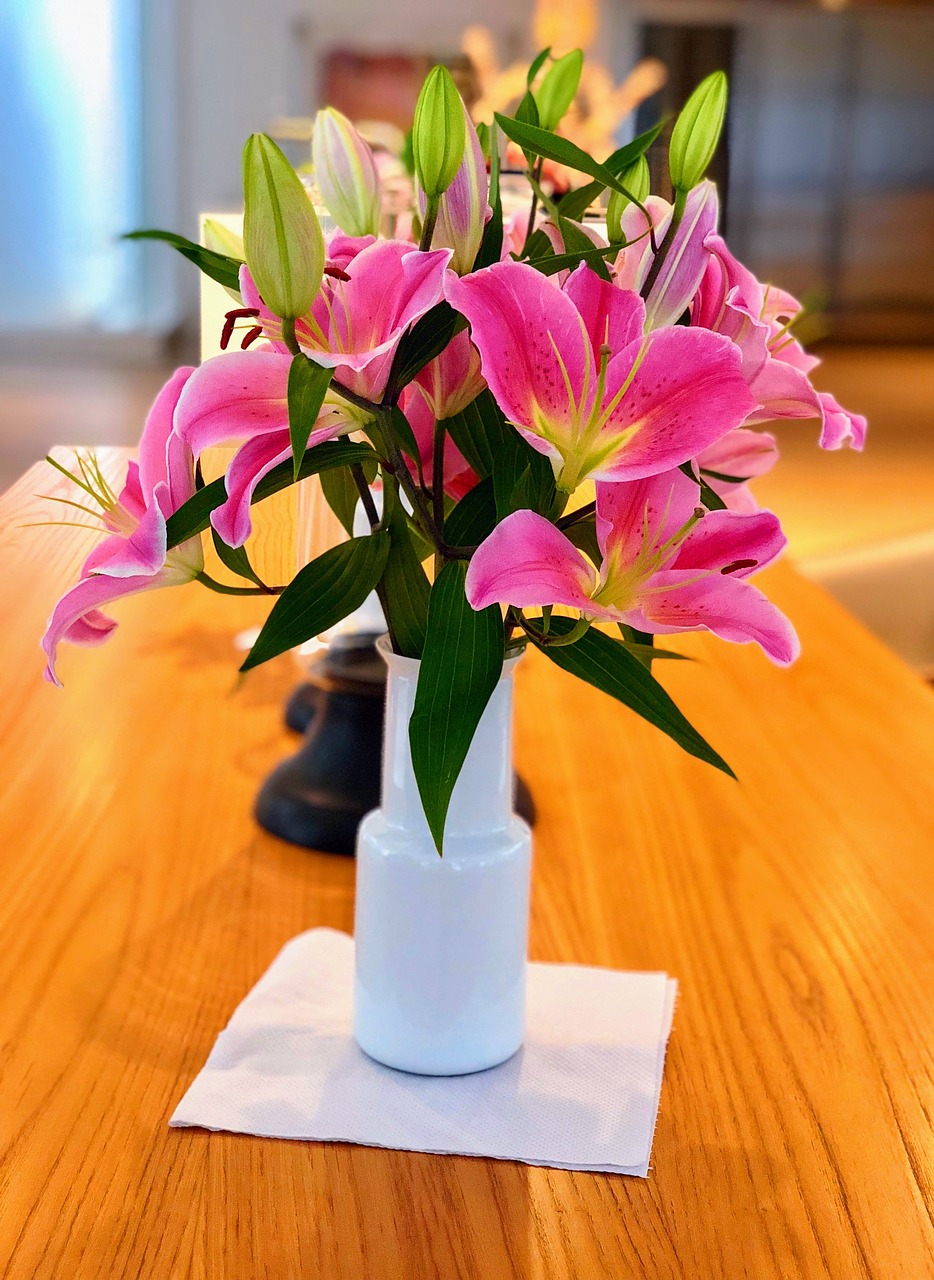 lilies  flowers  pink free photo