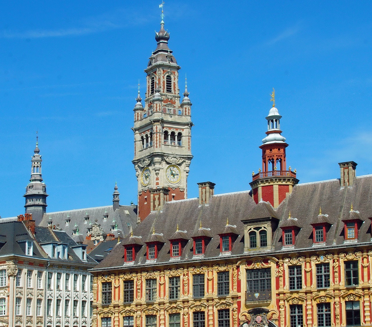 lille belfry old stock exchange free photo