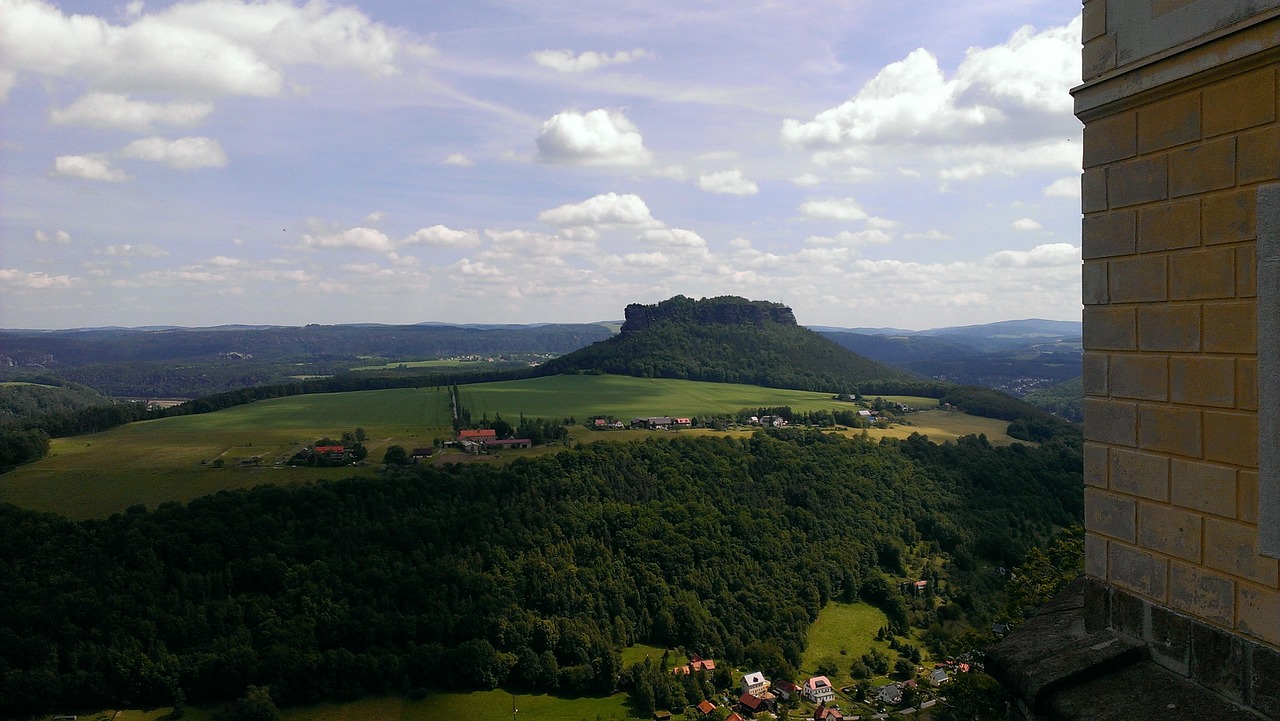 lily stone panoramic view to the lilienstein sandstone mountain free photo