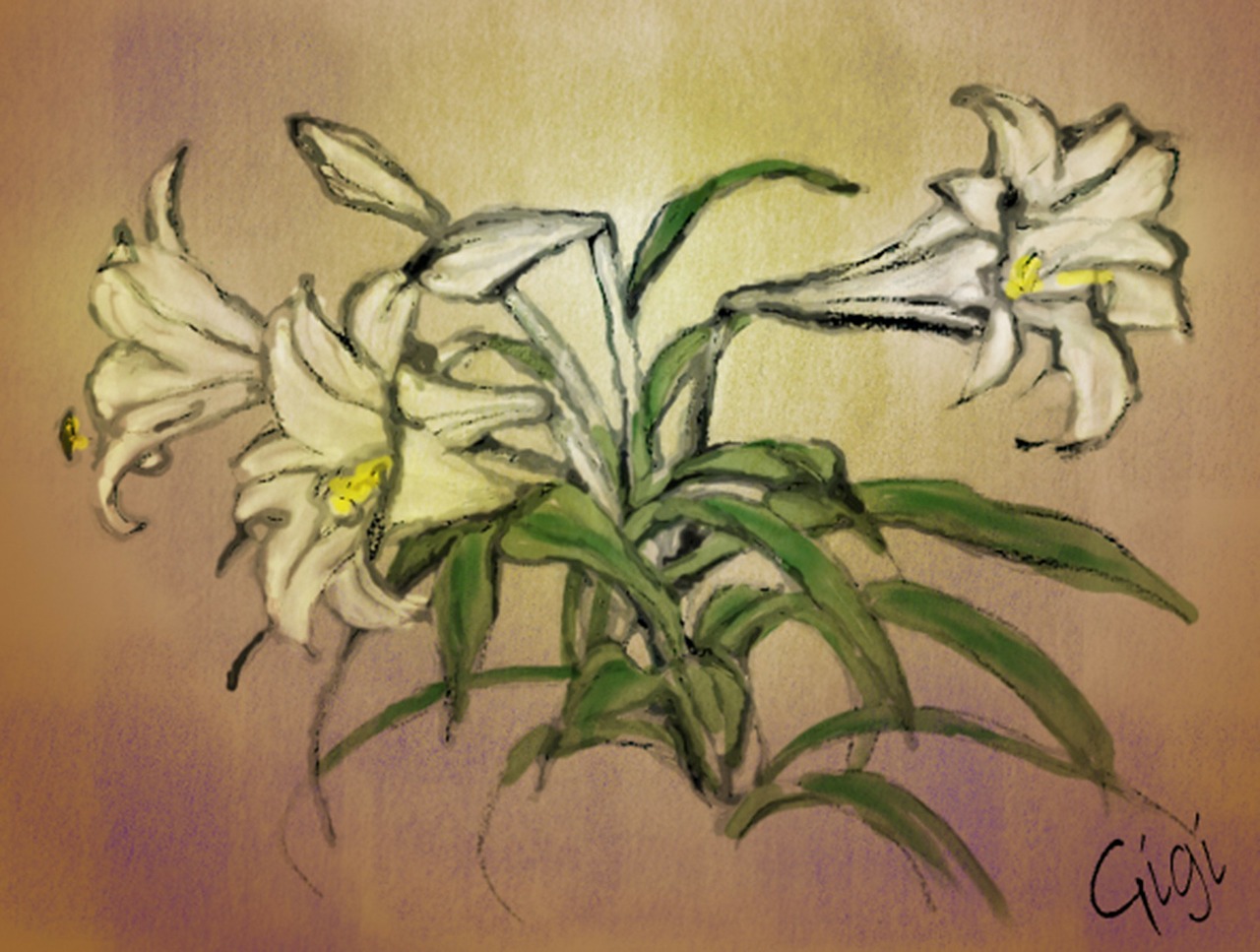 lilys flower own painting free photo