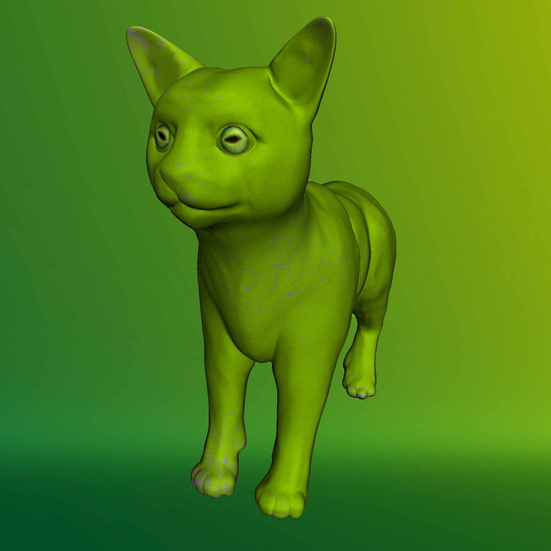 lime cat sculpture free photo