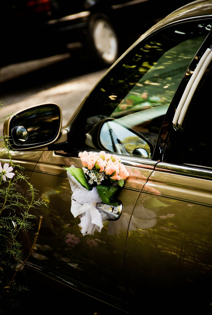 limousine wedding flowers free photo