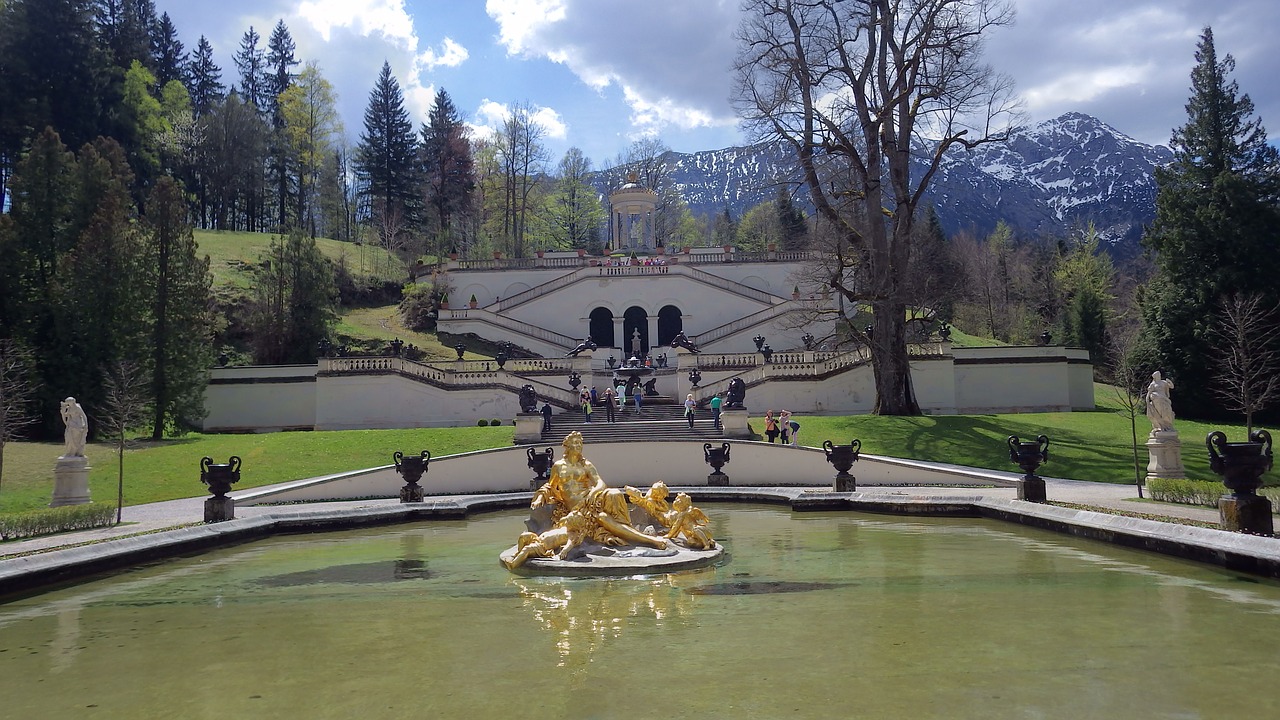 linderhof palace garden fountain free photo