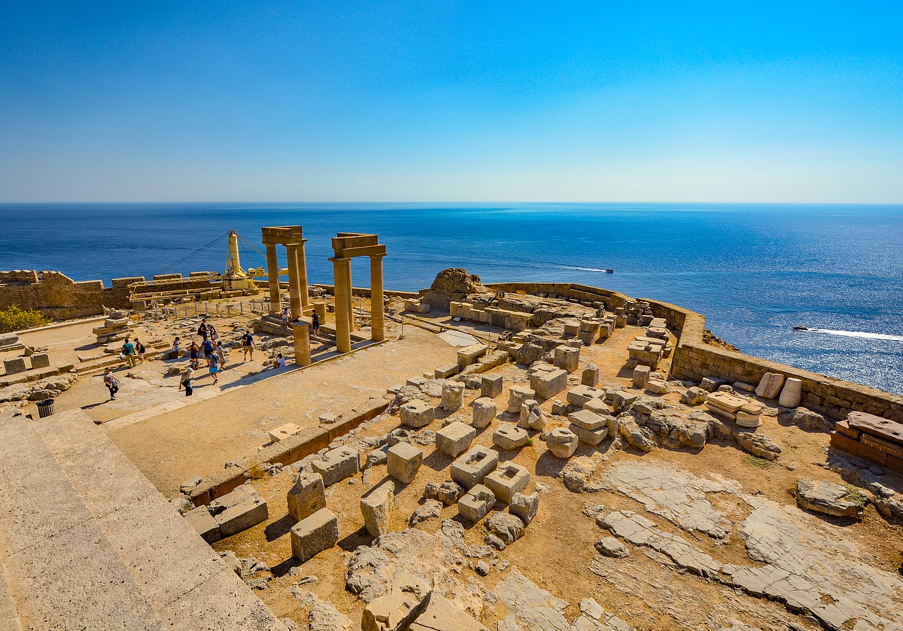 lindos greek temple free photo