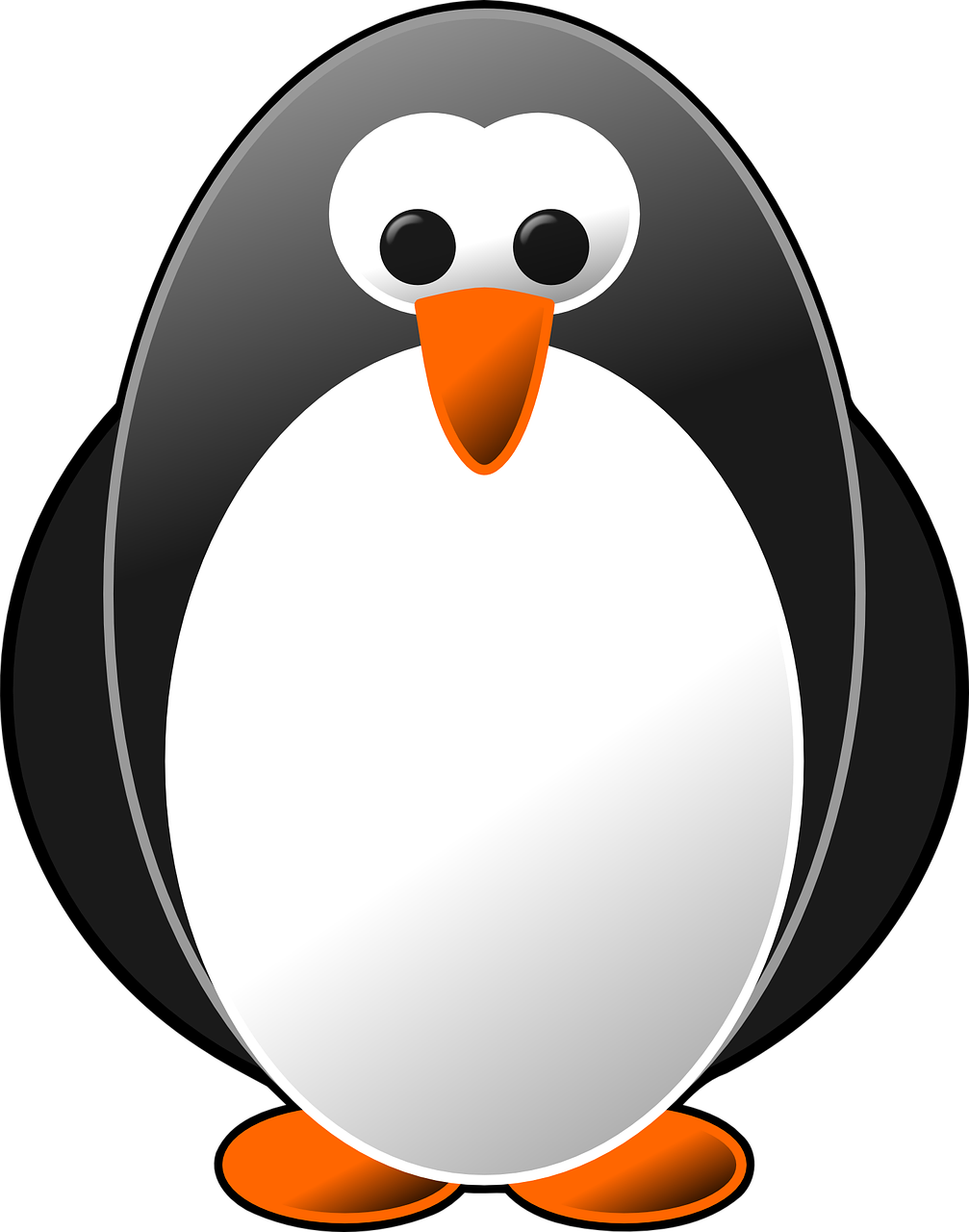 linux penguin black free photo