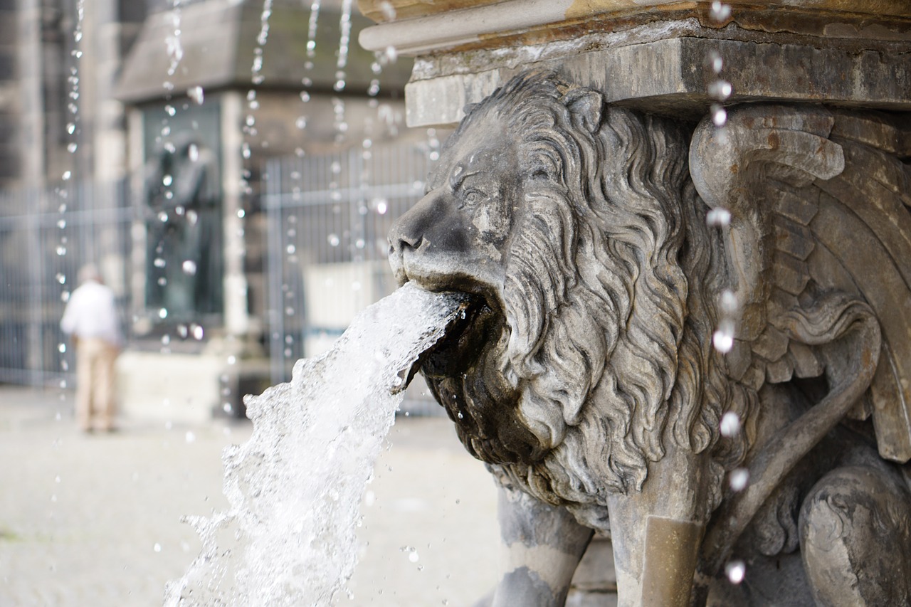 lion water gargoyle free photo