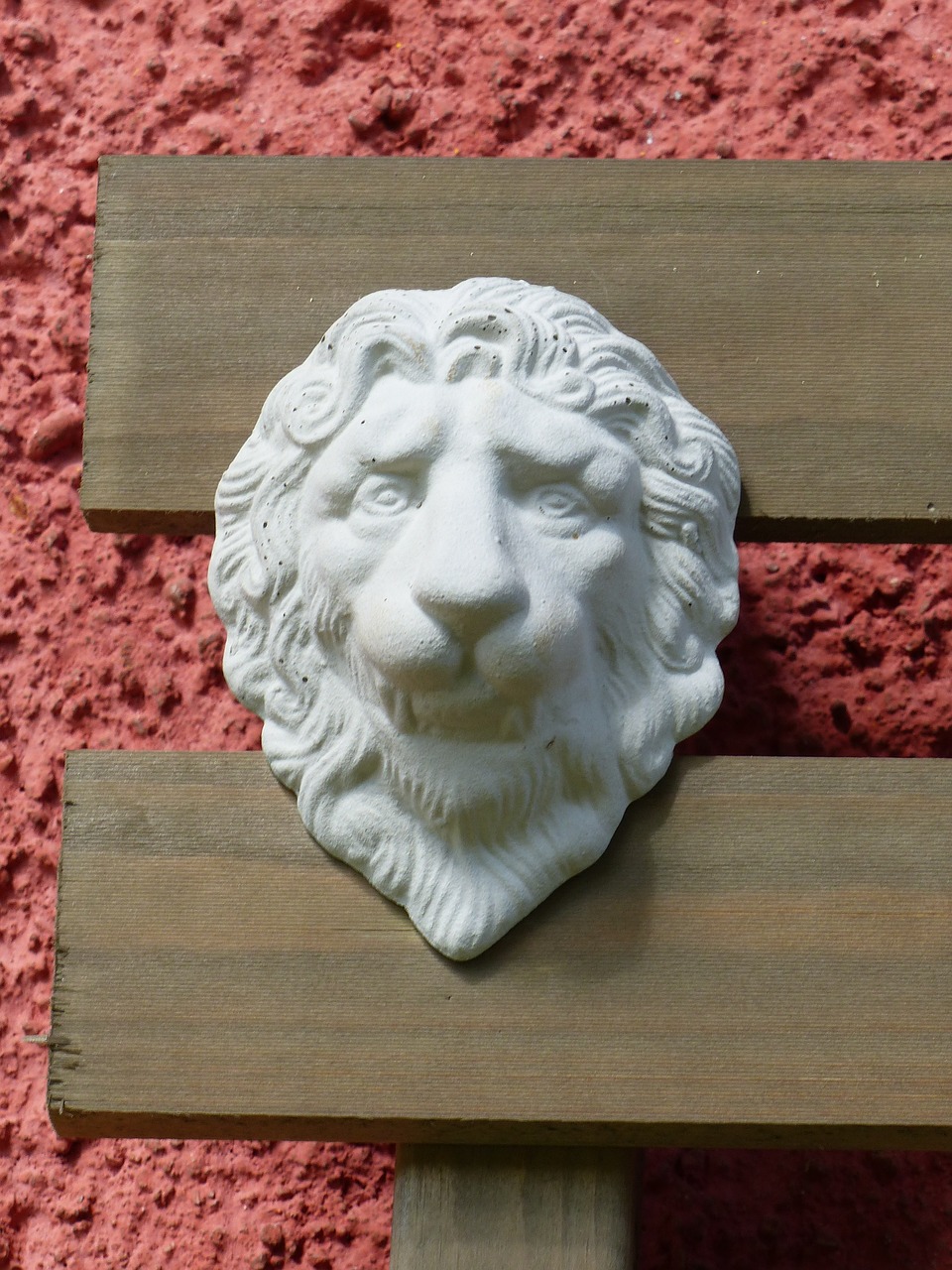 lion wood facade free photo
