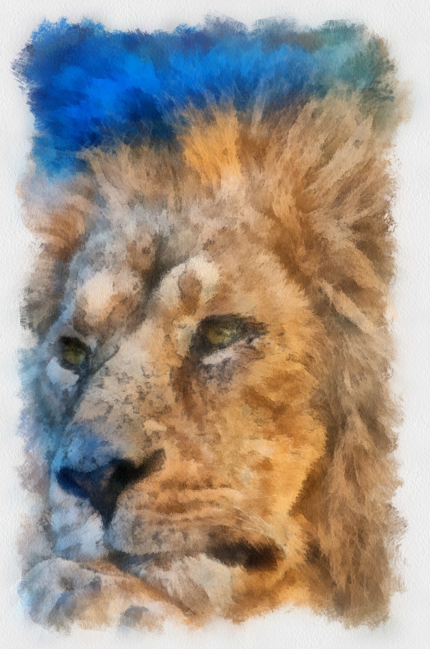 lion animals painting free photo