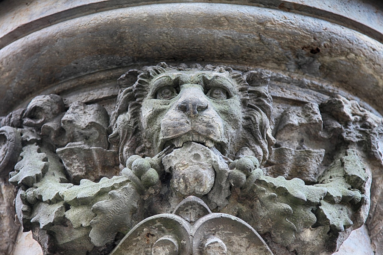 lion sculpture stone figure free photo