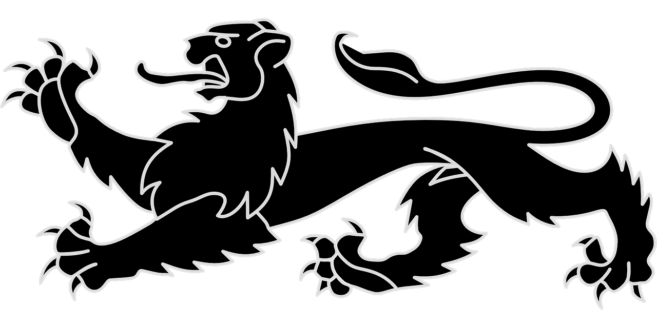 lion heraldic animal emblem free photo