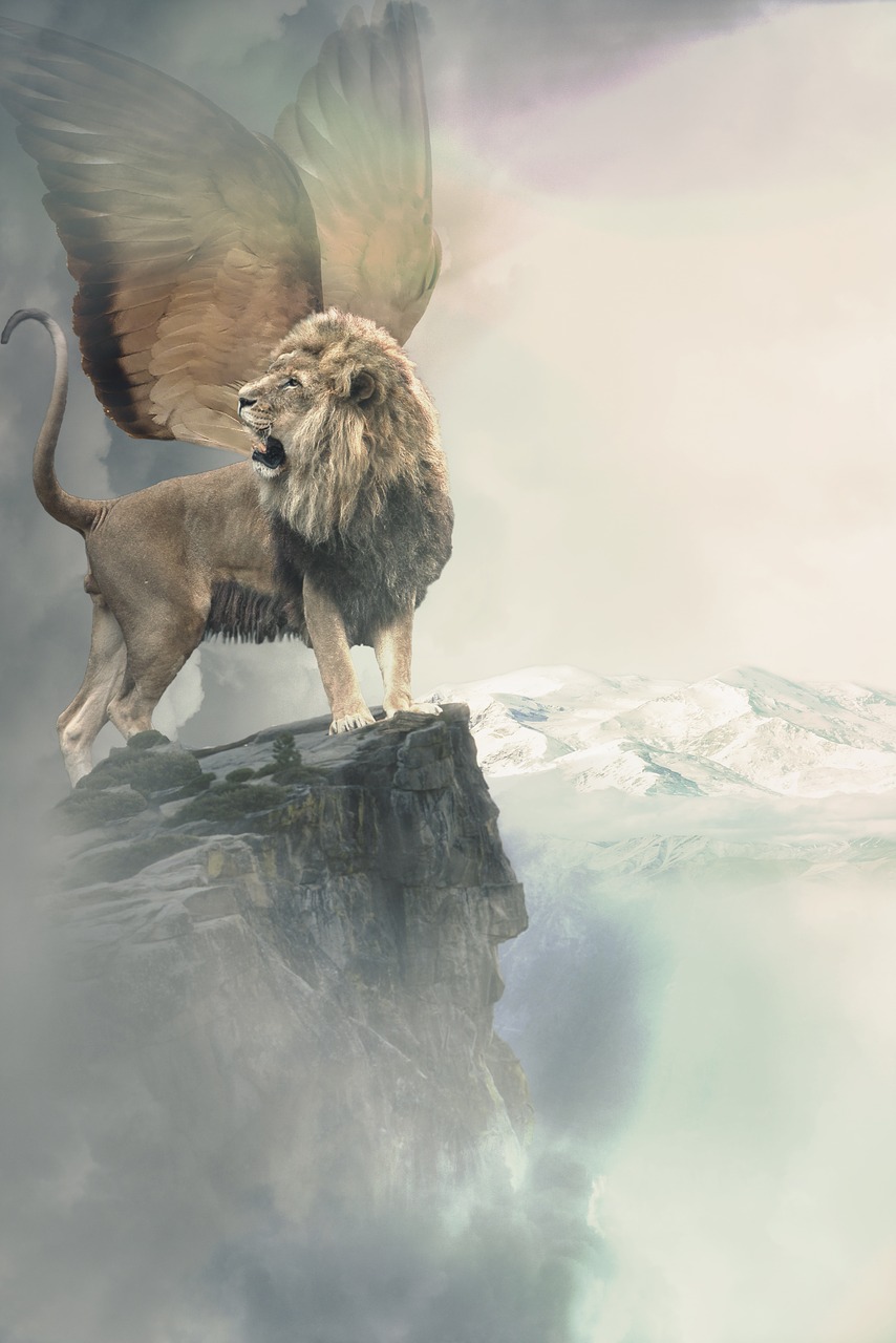 lion wing winged lion free photo