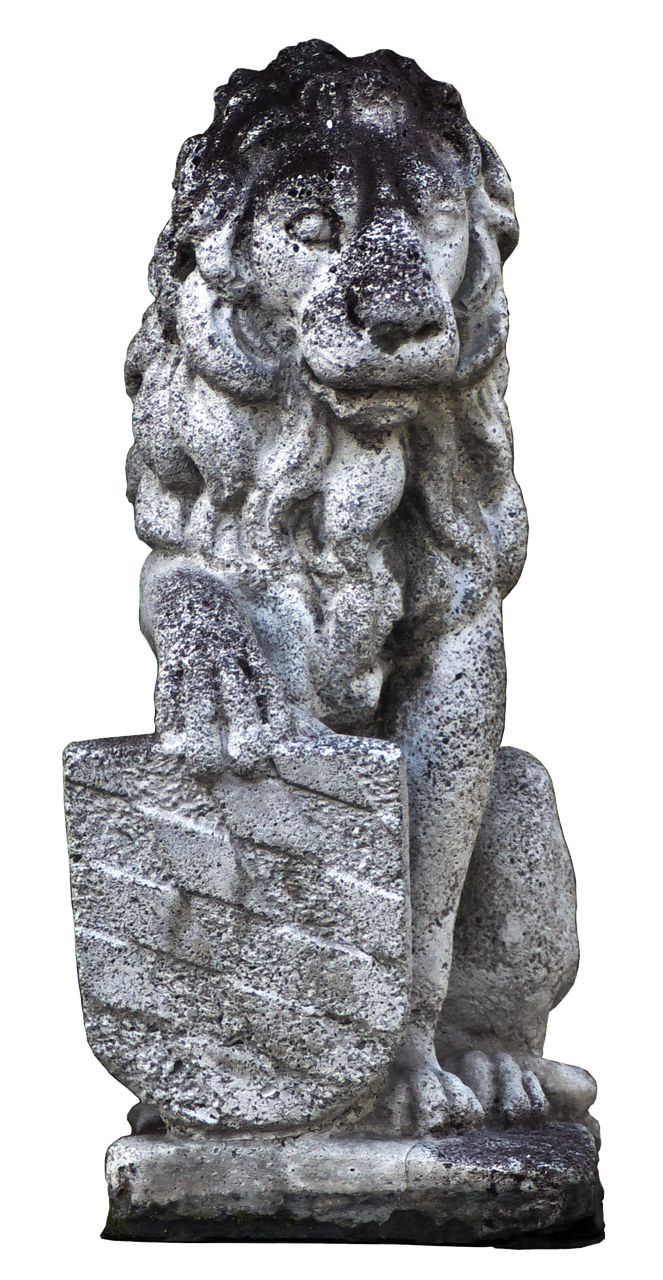 lion stone figure heraldic animal free photo