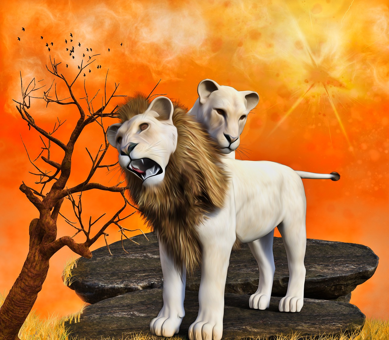 lion  lioness  animal world free photo