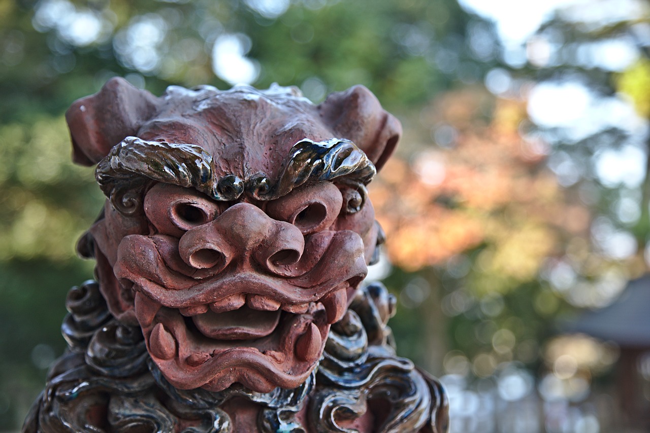 lion  japan  temple free photo