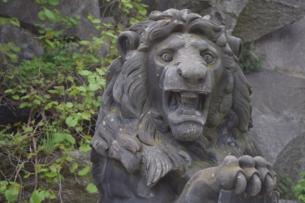 lion  figure  stone figure free photo