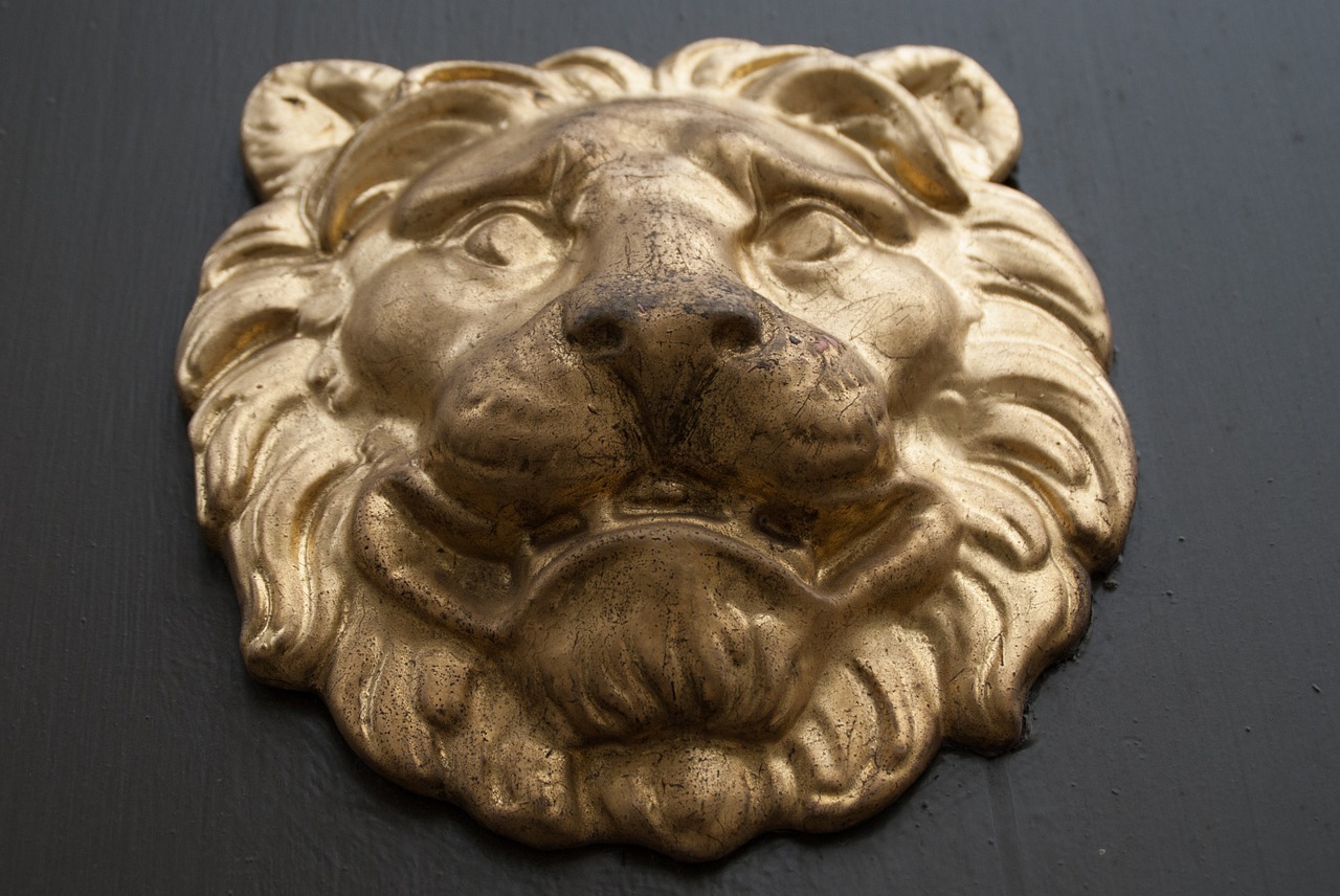 lion ornament door free photo