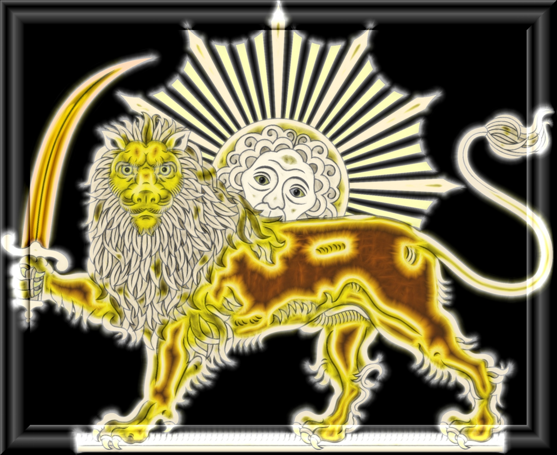 lion sun 3d free photo