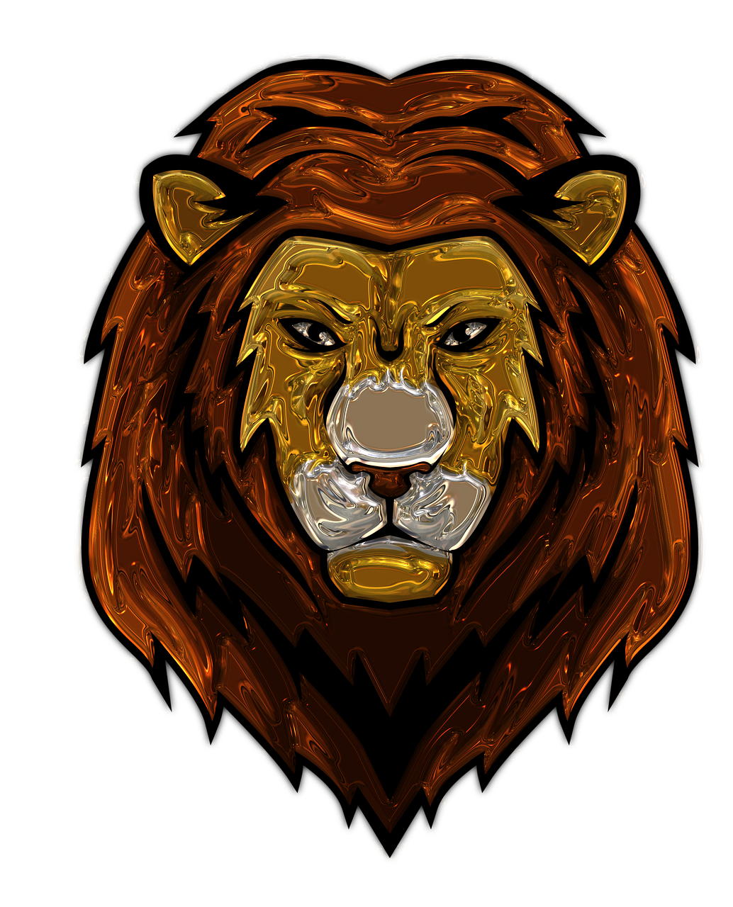 lion head metallizer art free photo