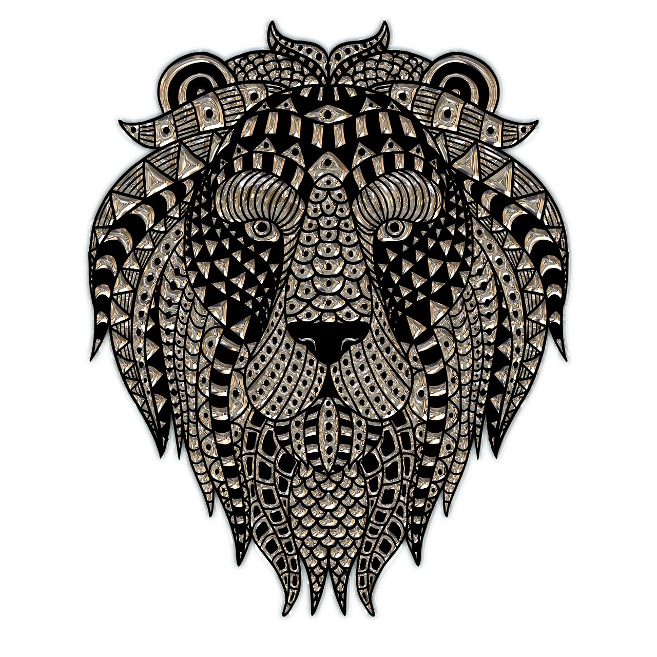 lion head metallizer art free photo