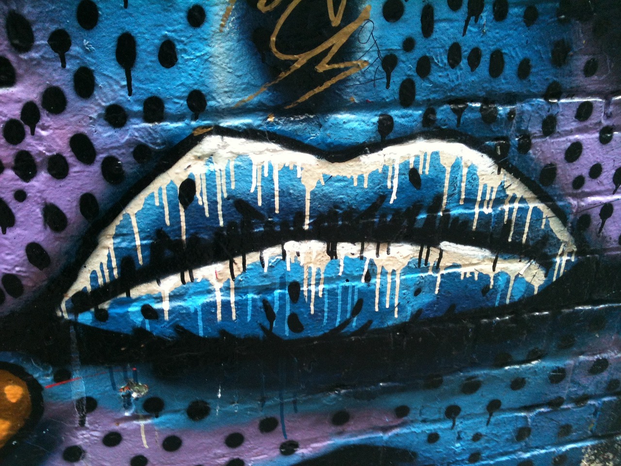 lips blue lips graffiti free photo