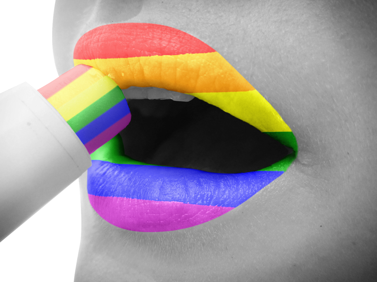 lips gay rainbow free photo