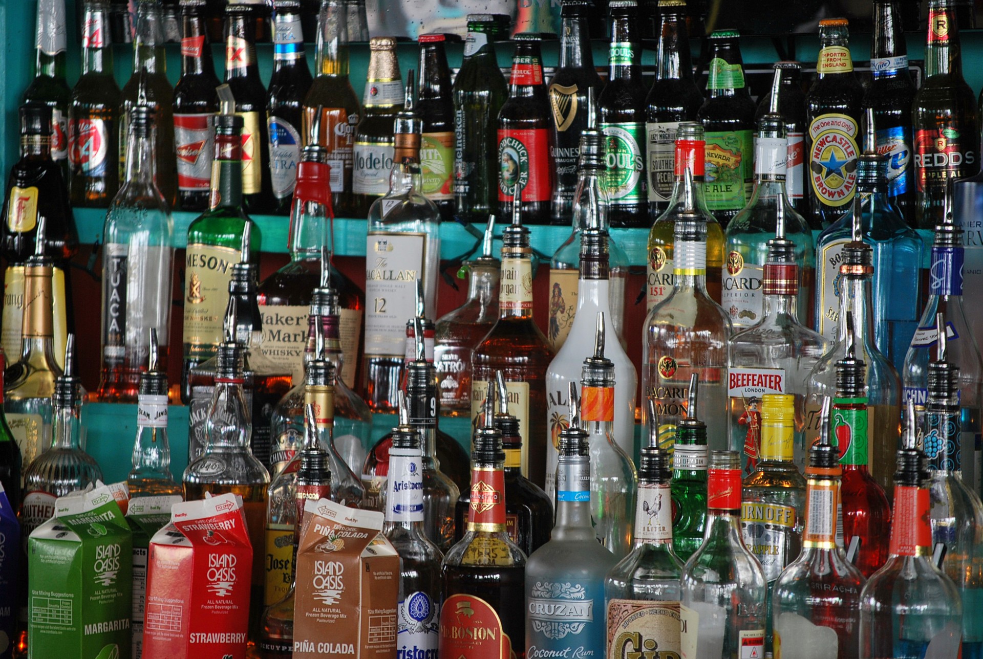bottles liquor colorful free photo
